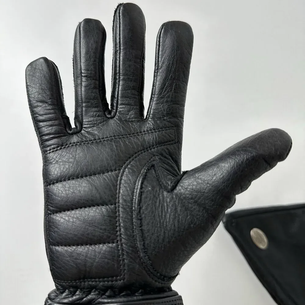 Harley Davidson Black Leather Gauntlet Gloves Womens XS Riding Motorcycle Padded
